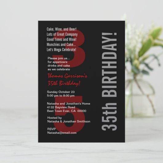 35e moderne zwarte witte rode metalen kaart (Staand voorkant)