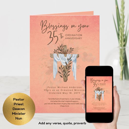 35e ORDINATIE JUBILEUM eerste predikant minister Kaart