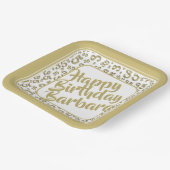 35e Partij Willekeurige Nummer Patroon Goud/Wit Papieren Bordje (Gebogen)