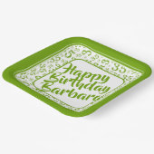 35e Partij Willekeurige Nummer Patroon Groen/Wit Papieren Bordje (Gebogen)