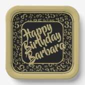 35e Partij Willekeurige Nummer Patroon Zwart/Goud Papieren Bordje (Voorkant)