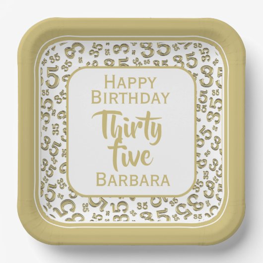 35e Partij Willekeurige Nummer Patroon Zwart/Wit Papieren Bordje (Voorkant)