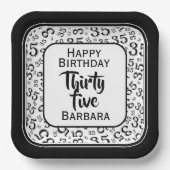 35e Partij Willekeurige Nummer Patroon Zwart/Wit Papieren Bordje (Voorkant)