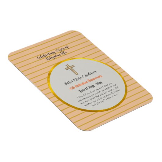 35e Priesterwijding Jubileum Priester Saffier Goud Magneet (Rechterzijde)