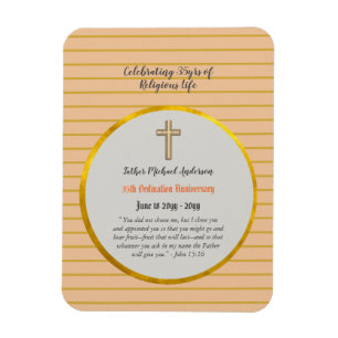 35e Priesterwijding Jubileum Priester Saffier Goud Magneet