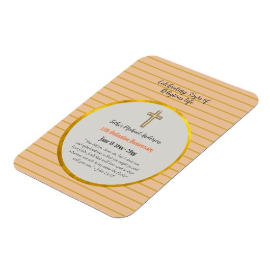 35e Priesterwijding Jubileum Priester Saffier Goud Magneet (Linkerzijde)