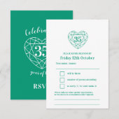 35e smaragdgroene hart jubileum antwoord RSVP (Voorkant / Achterkant)