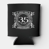 35e trouwdag Coral Jade crest Blikjeskoeler (Voorkant)