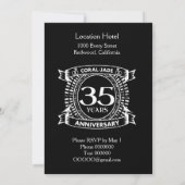 35e trouwdag Coral Jade crest Kaart (Achterkant)