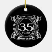 35e trouwdag Coral Jade crest Keramisch Ornament (Achterkant)