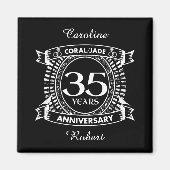 35e trouwdag Coral Jade crest Magneet (Voorkant)