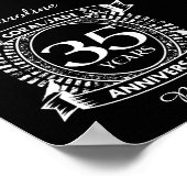 35e trouwdag Coral Jade crest Poster (Hoek)