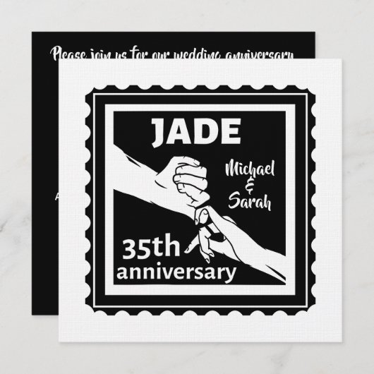 35e trouwdag hand in hand houden kaart (Voorkant / Achterkant)