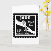 35e trouwdag hand in hand kaart (Gele Bloem)