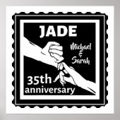 35e trouwdag met handen poster (Voorkant)