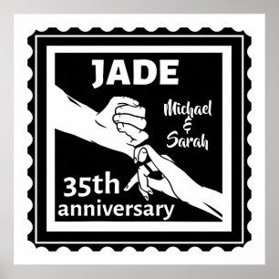 35e trouwdag met handen poster