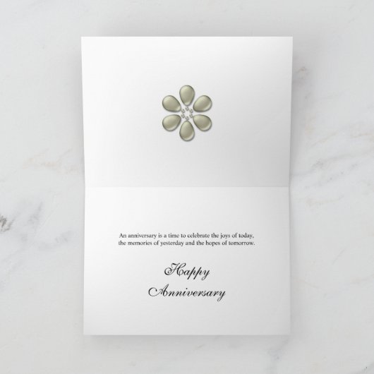 35e trouwdag met lace en parels kaart (Binnen)