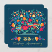 35e trouwdag Volkskunst Kaart (Voorkant / Achterkant)
