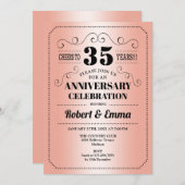 35e trouwdagfeest - Koraal Kaart (Voorkant / Achterkant)