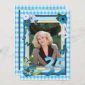 35e uitnodiging voor verjaardagsfeestje voor foto' (Voorkant / Achterkant)