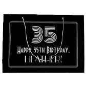 35e verjaardag — Art Deco geïnspireerd look "35" & Groot Cadeauzakje (Achterkant)