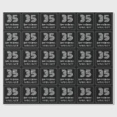 35e verjaardag: Art Deco geïnspireerd look "35" w  Cadeaupapier (Vlak)