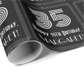 35e verjaardag: Art Deco geïnspireerd look "35" w  Cadeaupapier (Rol Hoek)