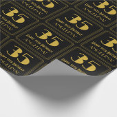 35e verjaardag ~ Art Deco Geïnspireerde look "35", Cadeaupapier (Hoek)