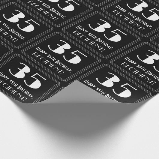 35e verjaardag - Art Deco geïnspireerde look "35", Cadeaupapier (Hoek)