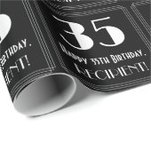 35e verjaardag - Art Deco geïnspireerde look "35", Cadeaupapier (Rol Hoek)