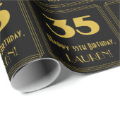 35e verjaardag - Art Deco geïnspireerde look "35"  Cadeaupapier (Rol Hoek)