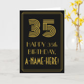 35e verjaardag: Art Deco Geïnspireerde look "35" e Kaart (Gele Bloem)