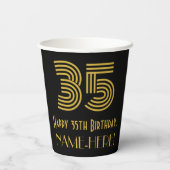 35e verjaardag: Art Deco Geïnspireerde look "35" e Papieren Bekers (Achterkant)