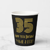 35e verjaardag: Art Deco Geïnspireerde look "35" e Papieren Bekers (Voorkant)