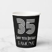 35e verjaardag — Art Deco Geïnspireerde look "35"  Papieren Bekers (Achterkant)