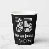35e verjaardag — Art Deco Geïnspireerde look "35"  Papieren Bekers (Voorkant)