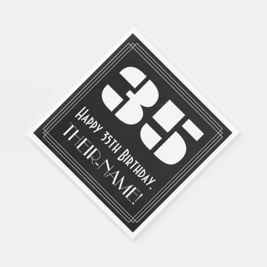 35e verjaardag: Art Deco Geïnspireerde look "35" + Servet (Hoek)