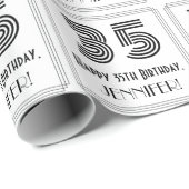 35e verjaardag: Art Deco geïnspireerde stijl "35"  Cadeaupapier (Rol Hoek)