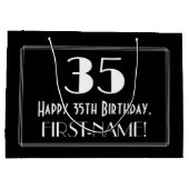 35e verjaardag: Art Deco geïnspireerde stijl "35", Groot Cadeauzakje (Achterkant)