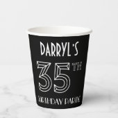 35e verjaardag: Art Deco Style + aangepaste naam Papieren Bekers (Achterkant)
