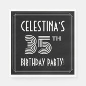 35e verjaardag: Art Deco Style + aangepaste naam Servet (Voorkant)