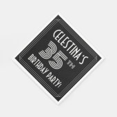 35e verjaardag: Art Deco Style + aangepaste naam Servet (Hoek)