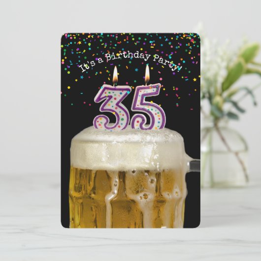 35e verjaardag Bierfeest Kaart (Staand voorkant)