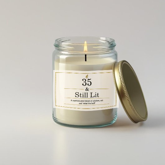 35e verjaardag cadeaus kaars wraps grappige Sticke Rechthoekige Sticker