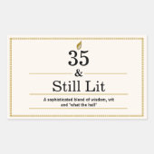 35e verjaardag cadeaus kaars wraps grappige Sticke Rechthoekige Sticker (Voorkant)
