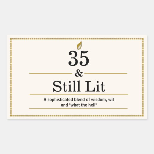 35e verjaardag cadeaus kaars wraps grappige Sticke Rechthoekige Sticker (Voorkant)