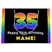 35e verjaardag: Colorful Rainbow # 35, aangepaste  Groot Cadeauzakje (Voorkant)