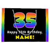 35e verjaardag: Colorful Rainbow # 35, aangepaste  Groot Cadeauzakje (Achterkant)