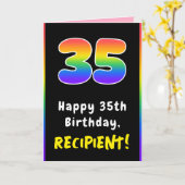 35e verjaardag: Colorful Rainbow # 35, aangepaste  Kaart (Gele Bloem)