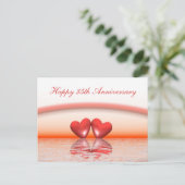 35e verjaardag Coral Hearts Briefkaart (Staand voorkant)